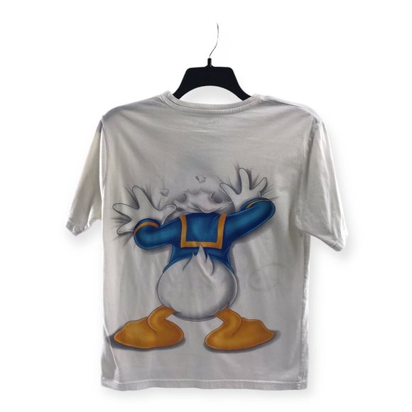 Disneyland Paris Tee Tshirt Mens Sz Small White Donald Duck Graphic Short Sleeve - Picture 2 of 4